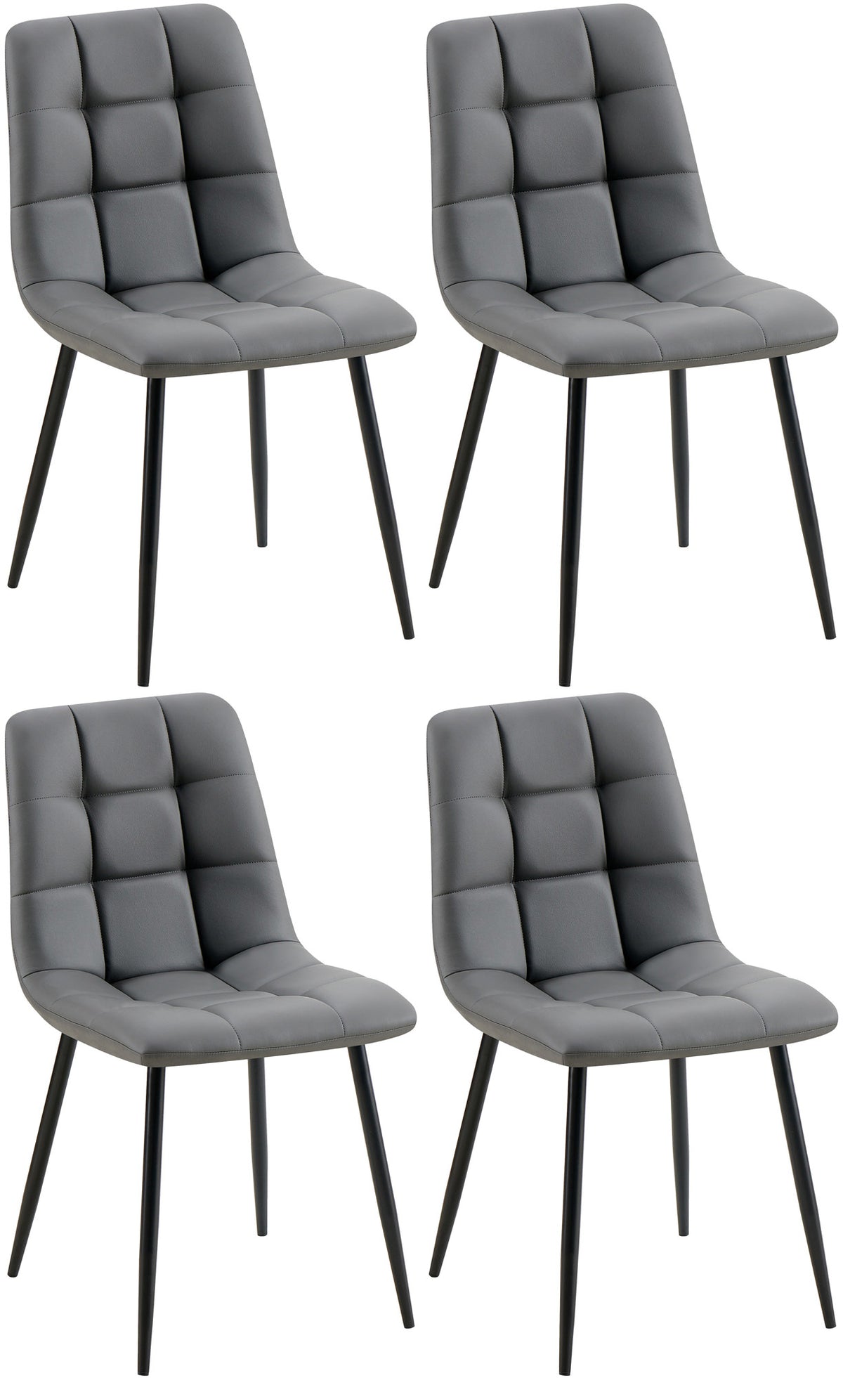 Set van 4 eetkamerstoelen Antibes met kunstleren bekleding