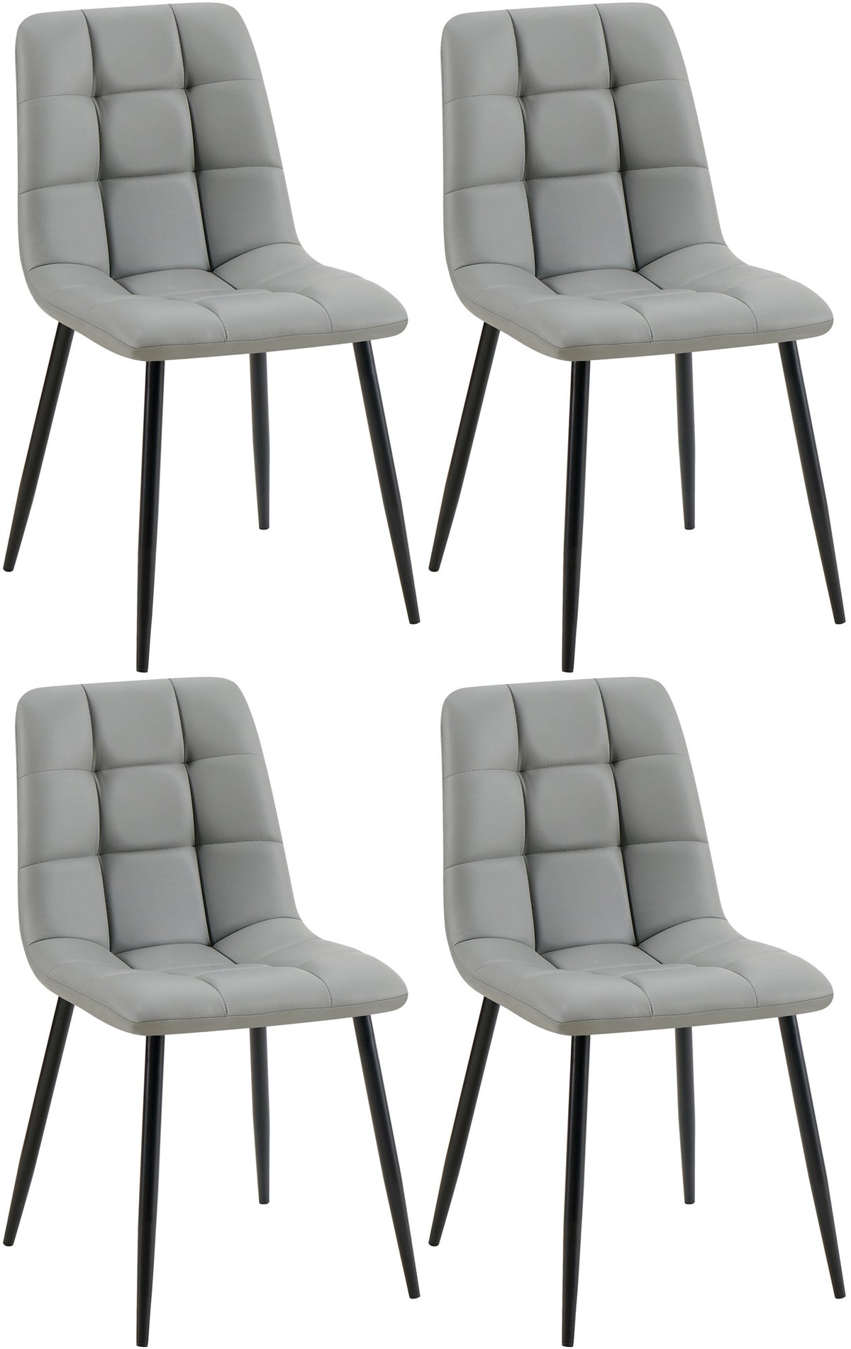 Set van 4 eetkamerstoelen Antibes met kunstleren bekleding