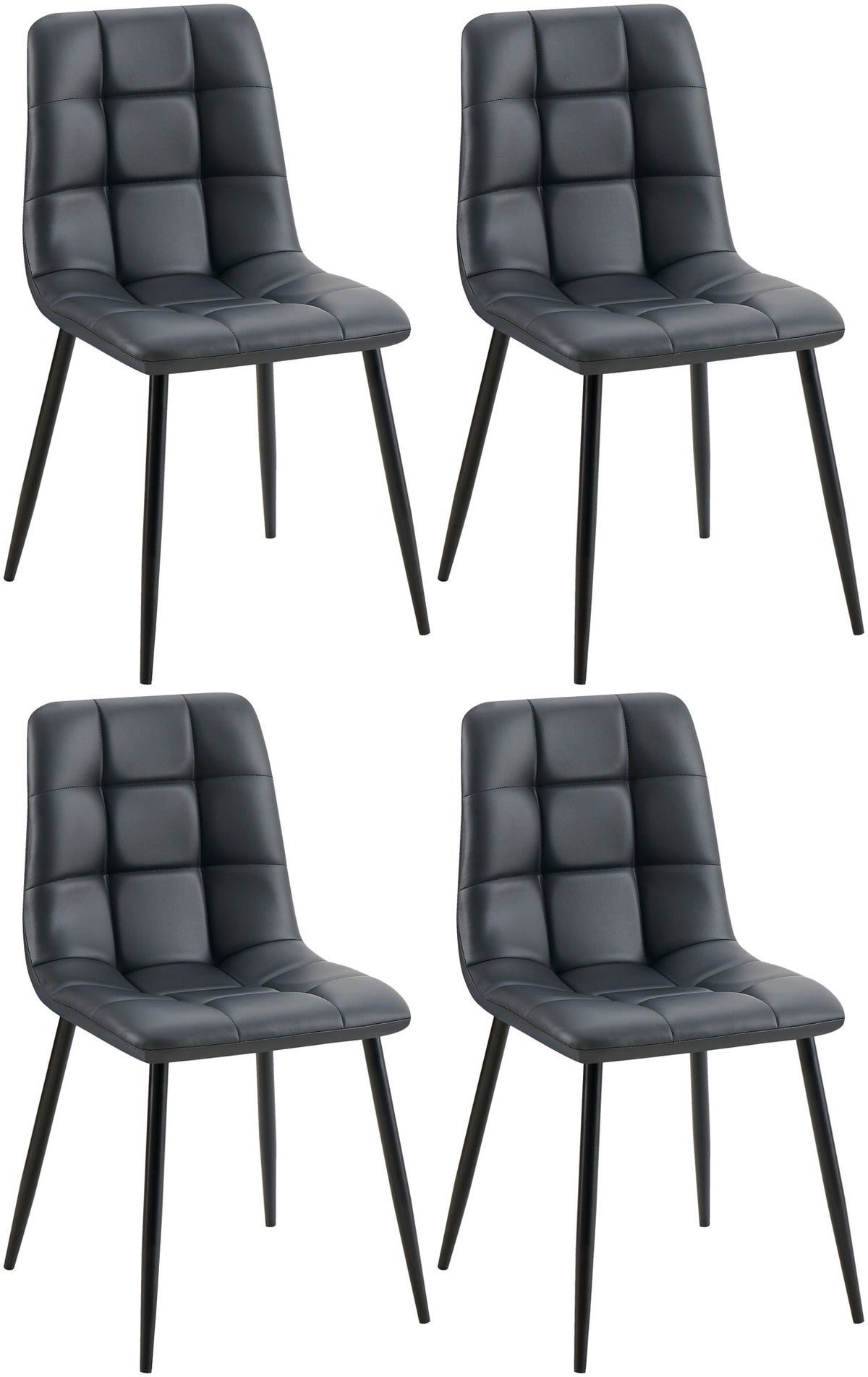 Set van 4 eetkamerstoelen Antibes met kunstleren bekleding