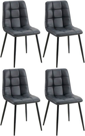 Set van 4 eetkamerstoelen Antibes met kunstleren bekleding