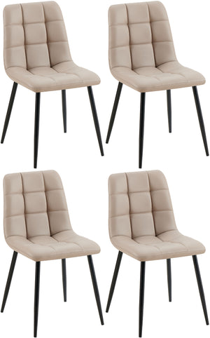 Set van 4 eetkamerstoelen Antibes met kunstleren bekleding