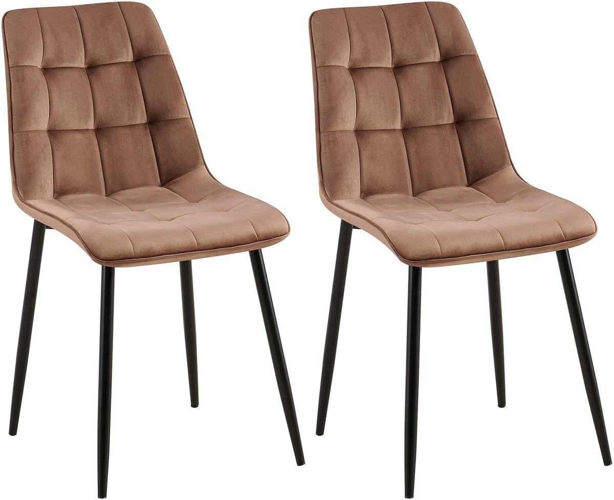 Set van 2 eetkamerstoelen Gifford met fluwelen bekleding
