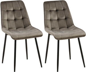 Set van 2 eetkamerstoelen Gifford met fluwelen bekleding
