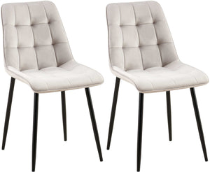 Set van 2 eetkamerstoelen Gifford met fluwelen bekleding