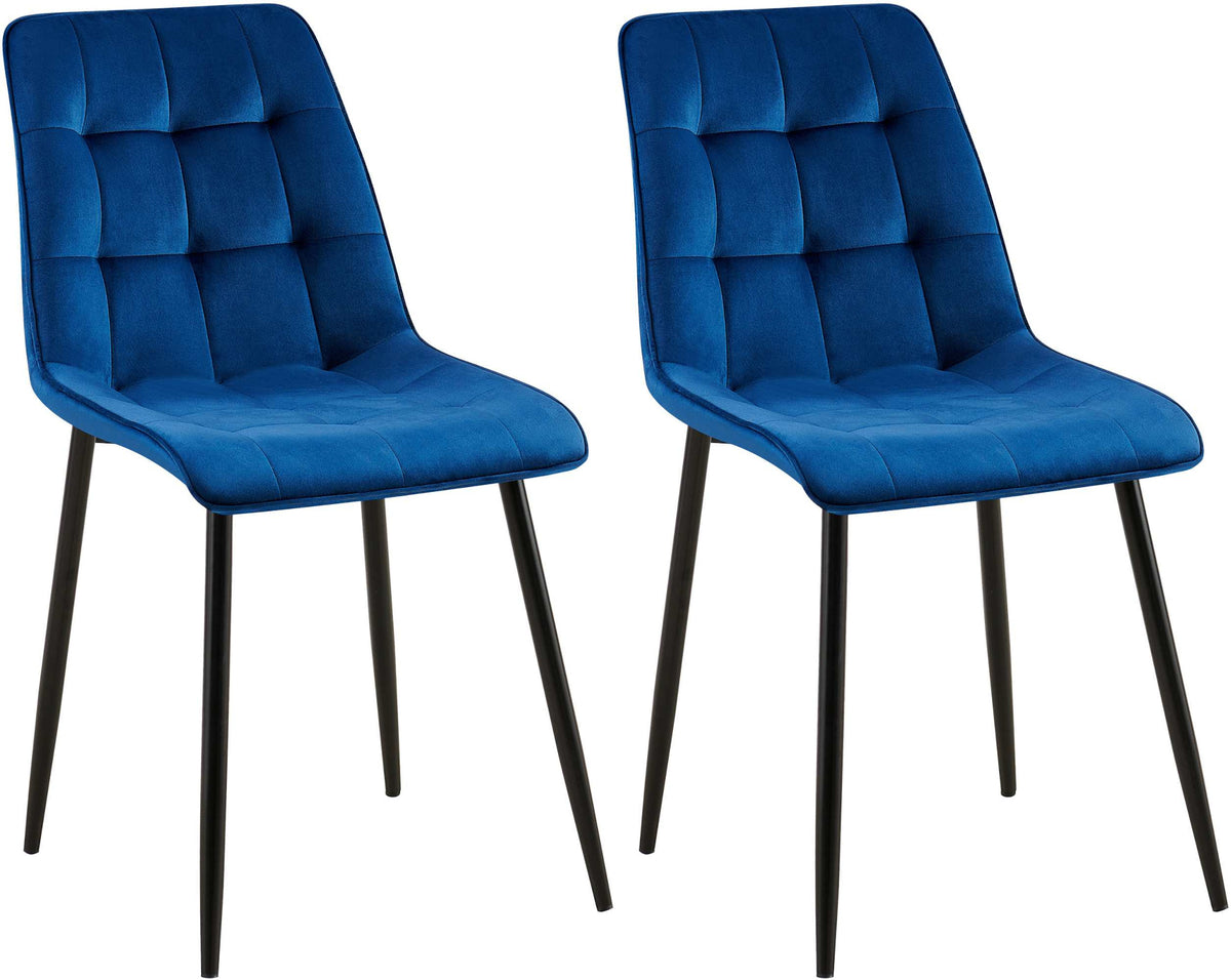 Set van 2 eetkamerstoelen Gifford met fluwelen bekleding