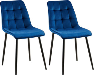 Set van 2 eetkamerstoelen Gifford met fluwelen bekleding