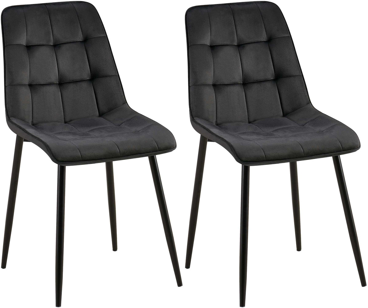 Set van 2 eetkamerstoelen Gifford met fluwelen bekleding