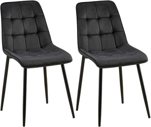 Set van 2 eetkamerstoelen Gifford met fluwelen bekleding