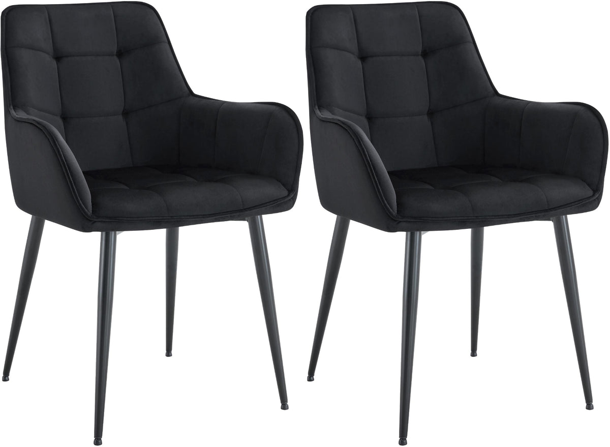 Set van 2 eetkamerstoelen Ferndale met fluwelen bekleding