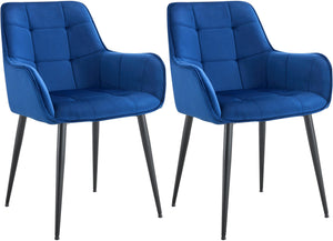Set van 2 eetkamerstoelen Ferndale met fluwelen bekleding