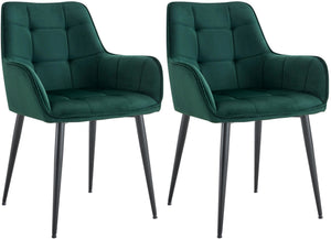 Set van 2 eetkamerstoelen Ferndale met fluwelen bekleding