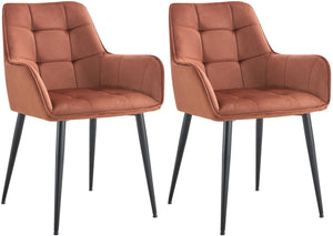 Set van 2 eetkamerstoelen Ferndale met fluwelen bekleding