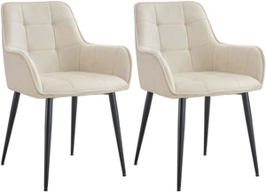Set van 2 eetkamerstoelen Ferndale met fluwelen bekleding