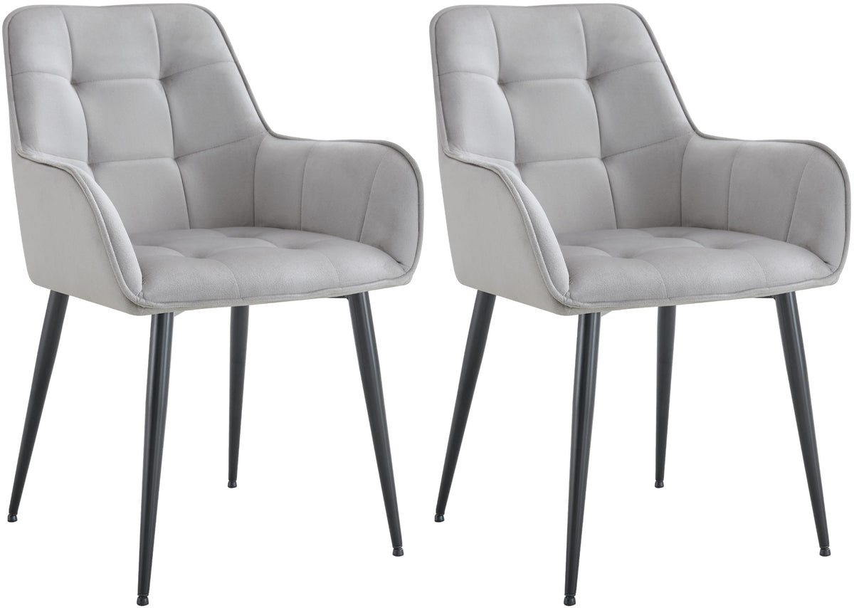 Set van 2 eetkamerstoelen Ferndale met fluwelen bekleding
