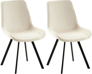 Set van 2 eetkamerstoelen Lewes met fluwelen bekleding