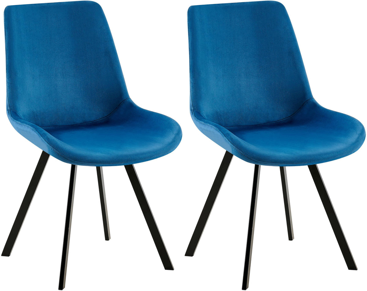 Set van 2 eetkamerstoelen Lewes met fluwelen bekleding
