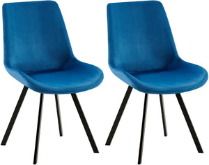 Set van 2 eetkamerstoelen Lewes met fluwelen bekleding
