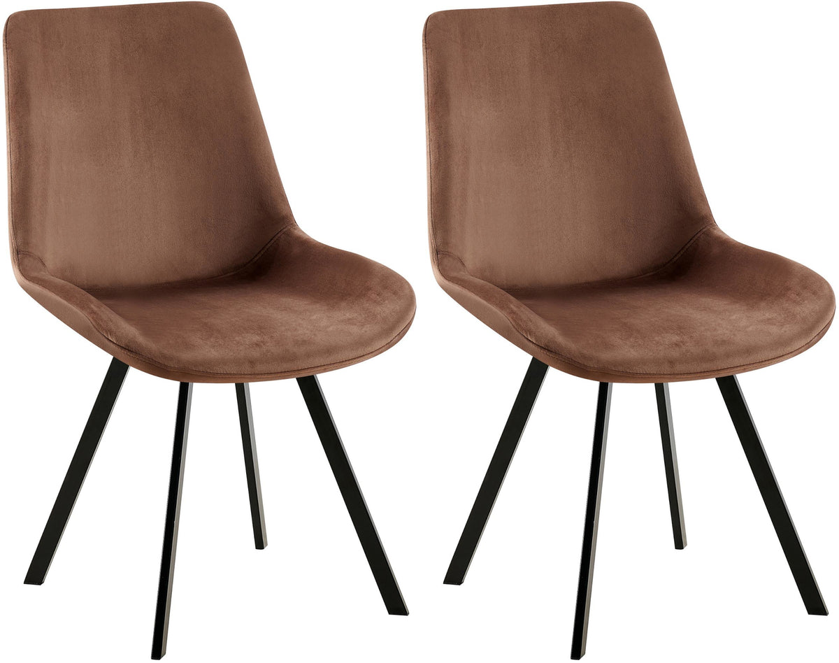 Set van 2 eetkamerstoelen Lewes met fluwelen bekleding