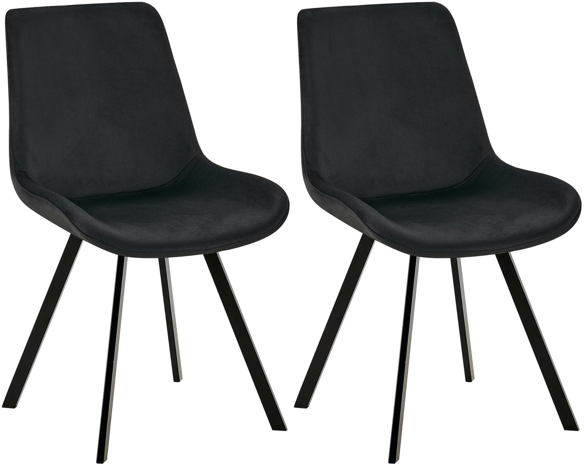 Set van 2 eetkamerstoelen Lewes met fluwelen bekleding
