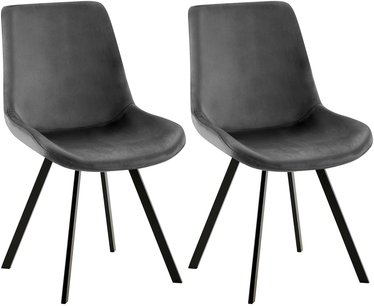 Set van 2 eetkamerstoelen Lewes met fluwelen bekleding