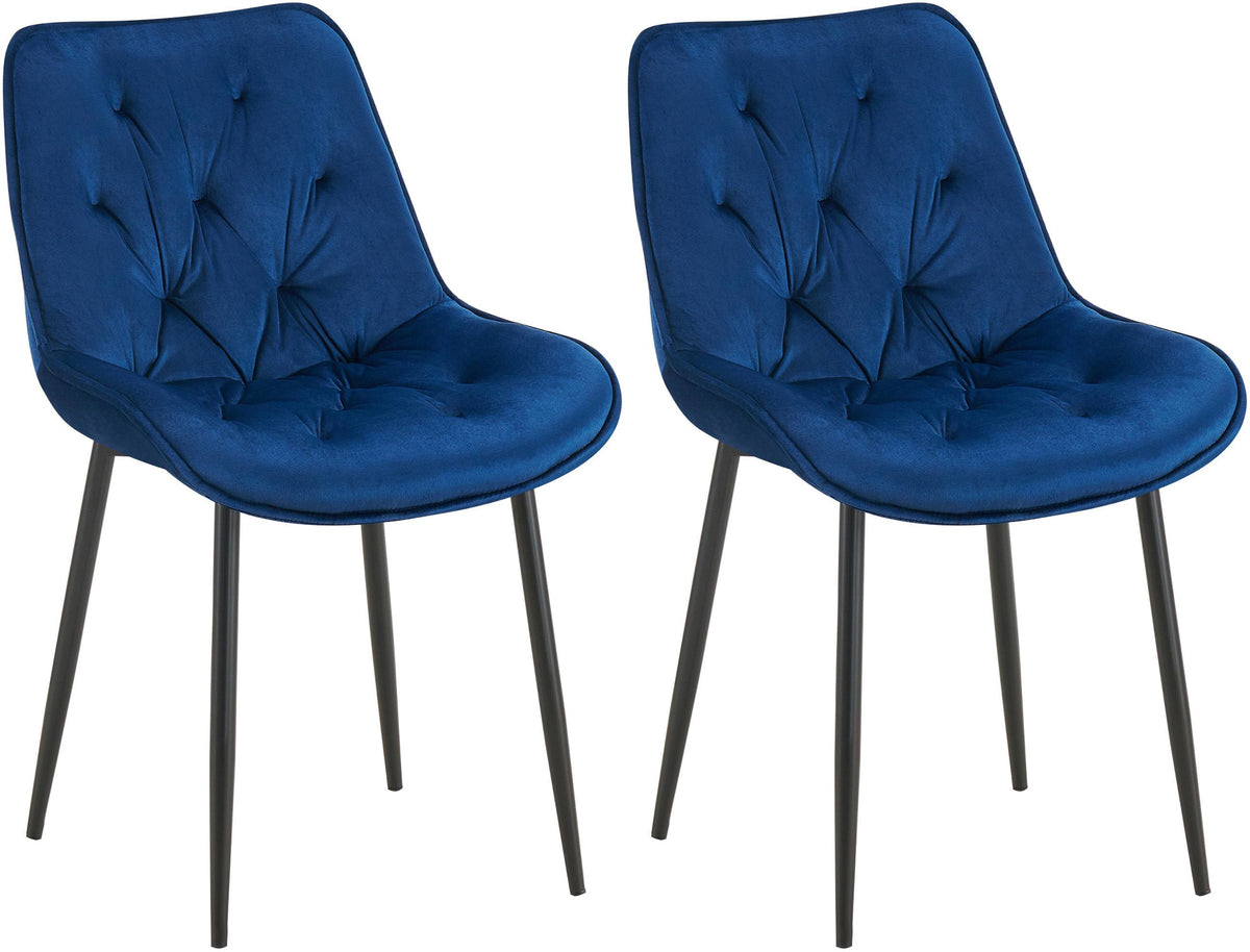 Set van 2 eetkamerstoelen Wallace met fluwelen bekleding