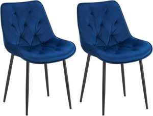 Set van 2 eetkamerstoelen Wallace met fluwelen bekleding