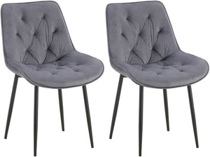 Set van 2 eetkamerstoelen Wallace met fluwelen bekleding