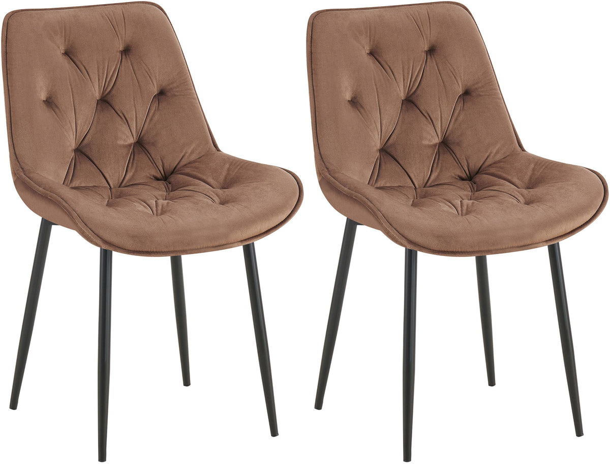 Set van 2 eetkamerstoelen Wallace met fluwelen bekleding