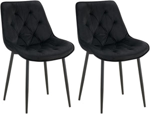 Set van 2 eetkamerstoelen Wallace met fluwelen bekleding