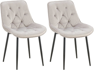 Set van 2 eetkamerstoelen Wallace met fluwelen bekleding