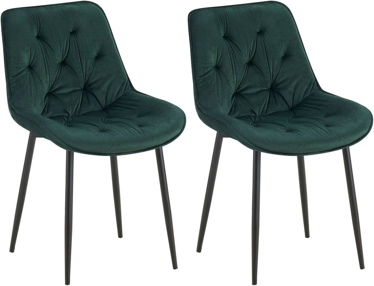 Set van 2 eetkamerstoelen Wallace met fluwelen bekleding