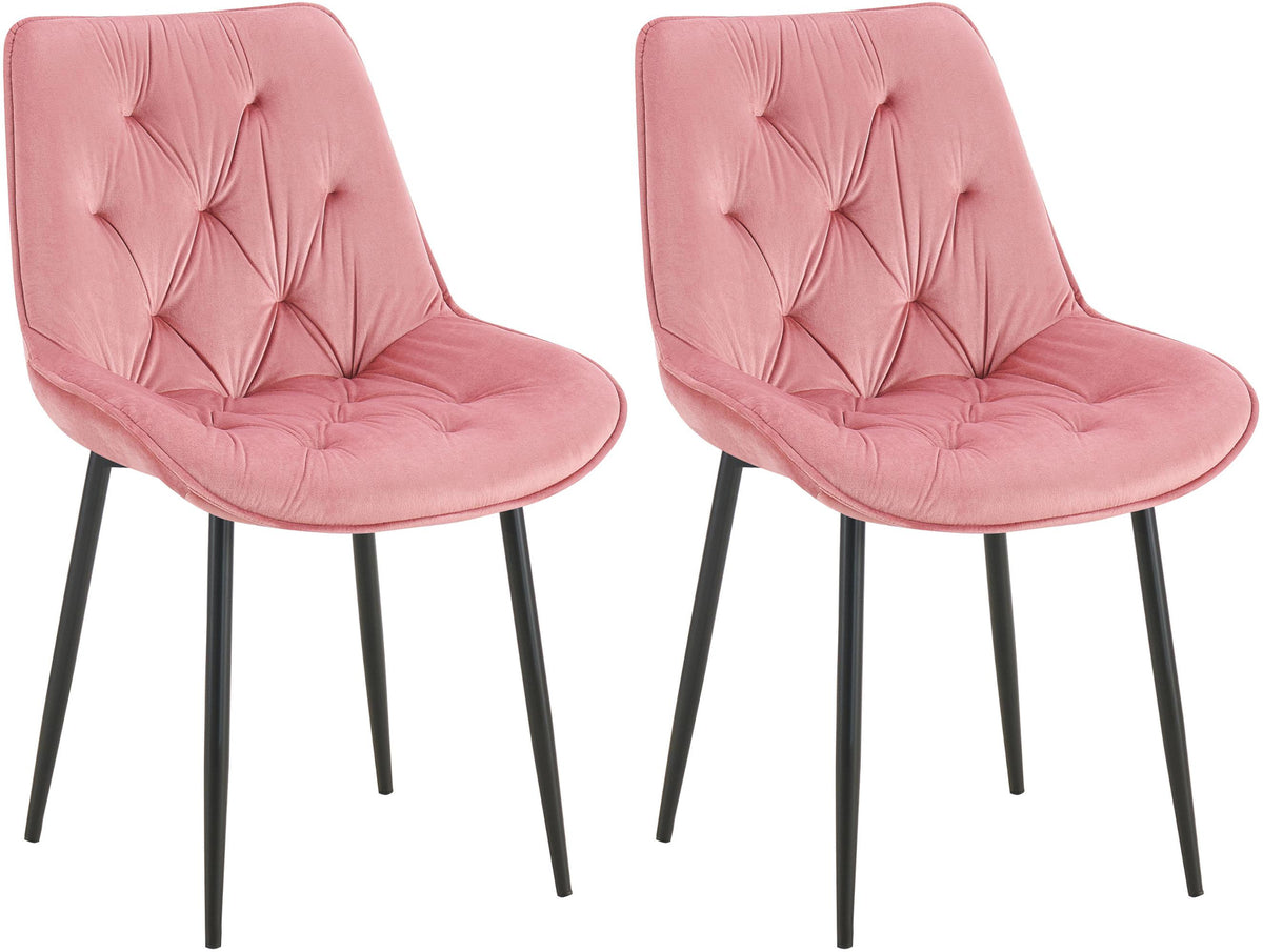 Set van 2 eetkamerstoelen Wallace met fluwelen bekleding