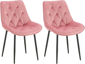 Set van 2 eetkamerstoelen Wallace met fluwelen bekleding