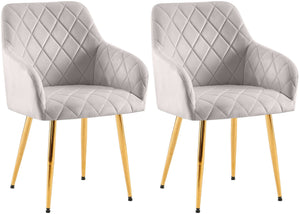 Set van 2 eetkamerstoelen Monett met fluwelen bekleding
