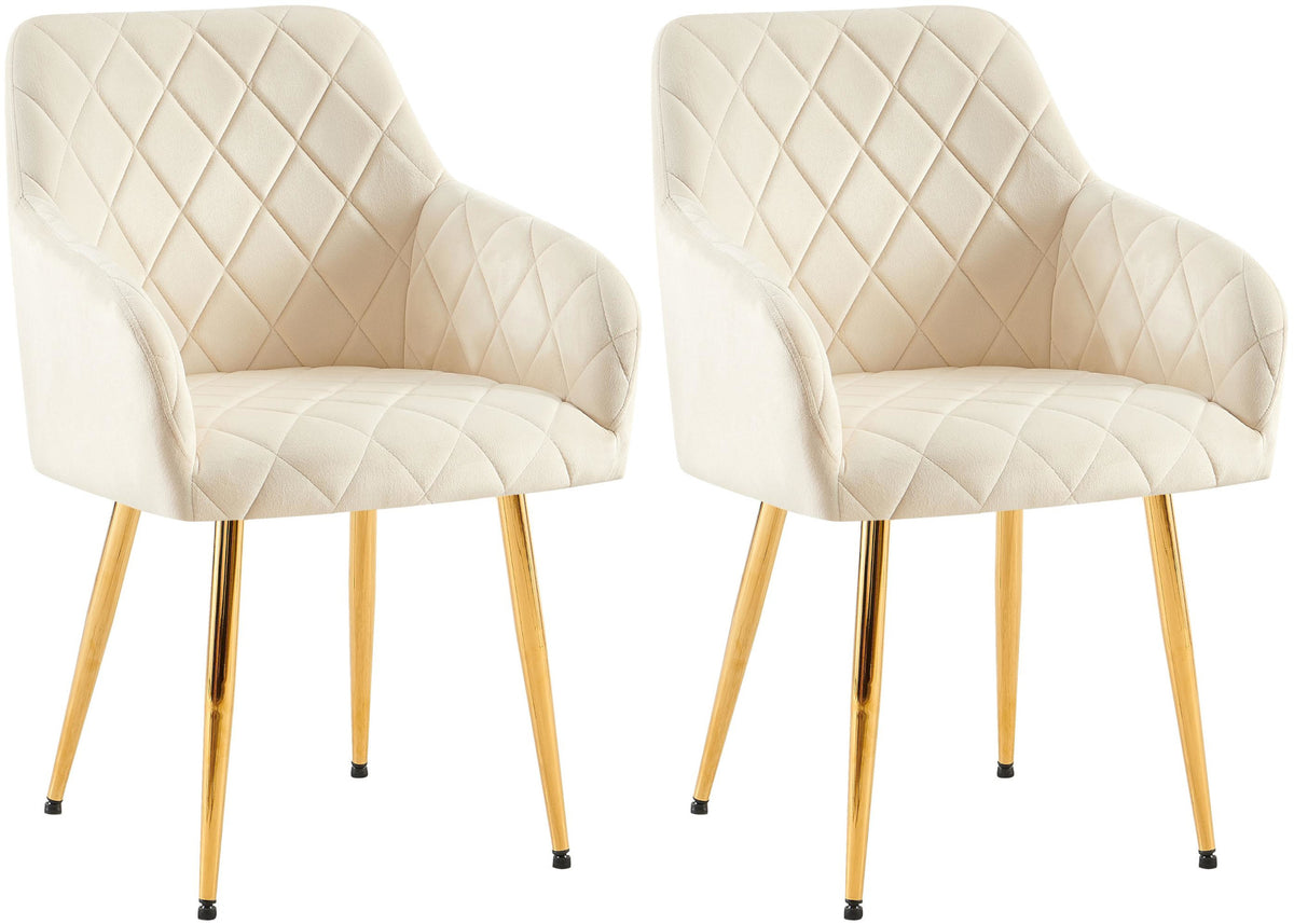 Set van 2 eetkamerstoelen Monett met fluwelen bekleding