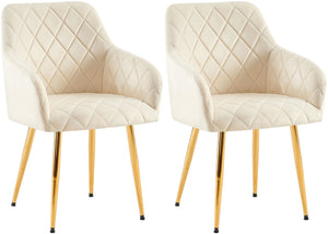 Set van 2 eetkamerstoelen Monett met fluwelen bekleding