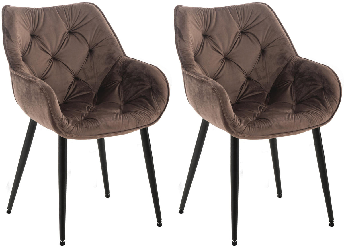 Set van 2 stoelen Tanna fluweel