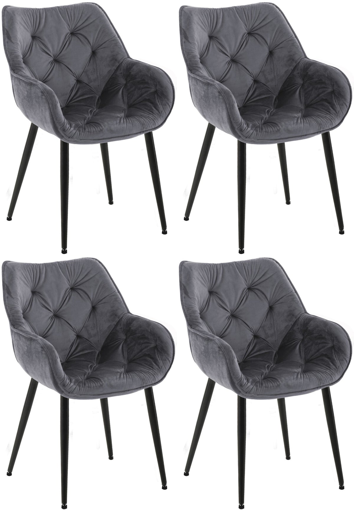 Set van 4 stoelen Tanna fluweel