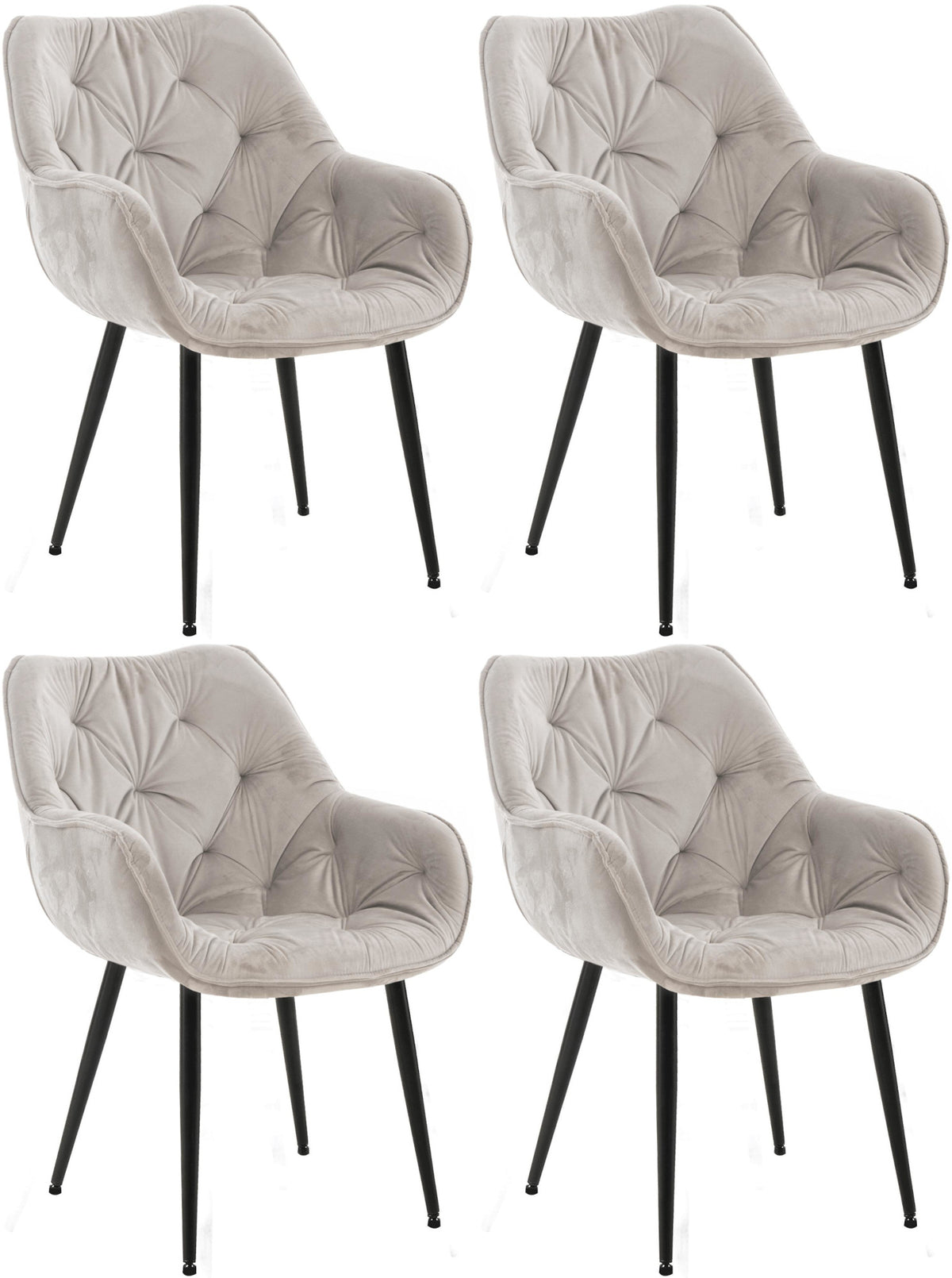 Set van 4 stoelen Tanna fluweel