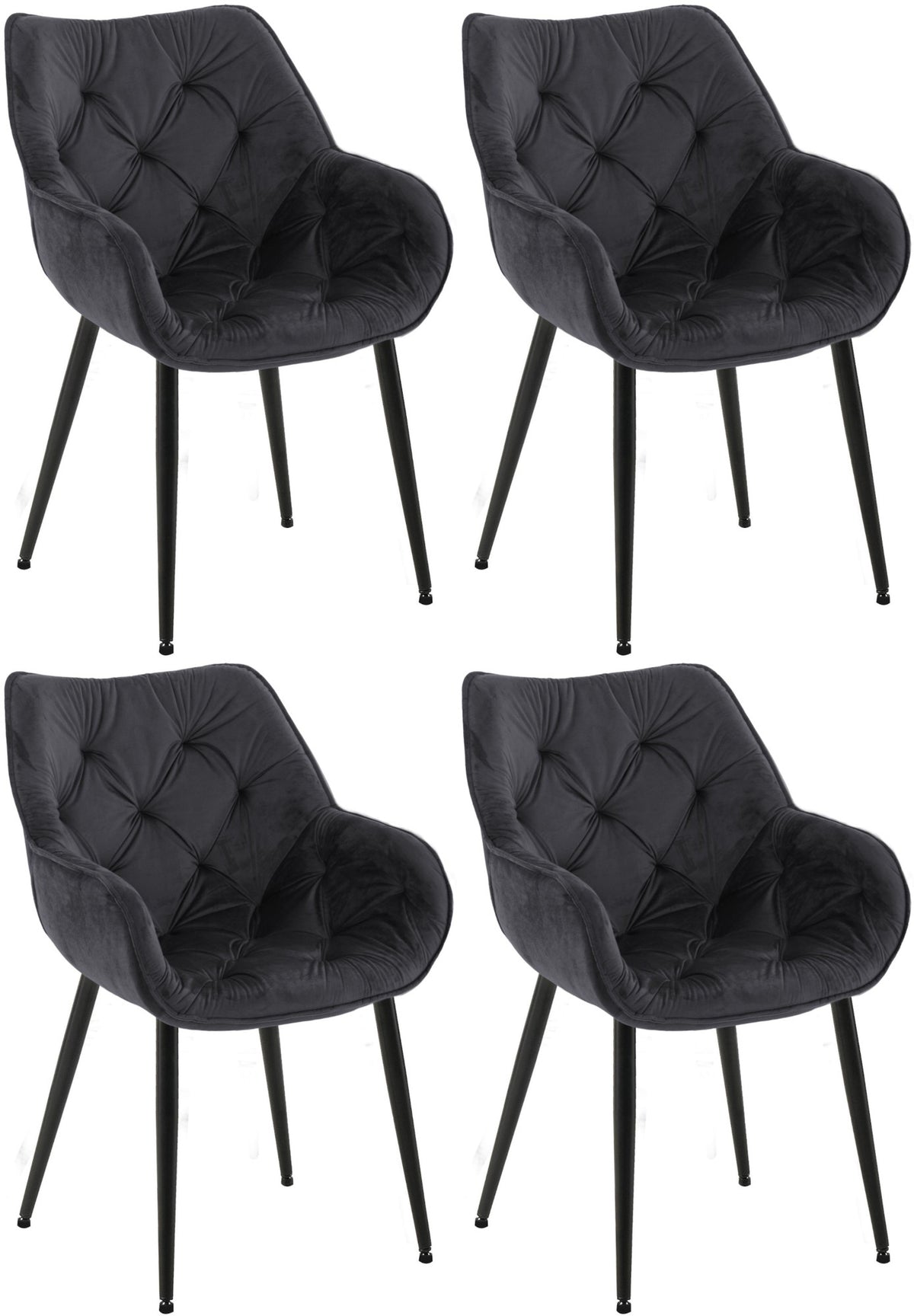 Set van 4 stoelen Tanna fluweel