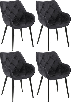 Set van 4 stoelen Tanna fluweel