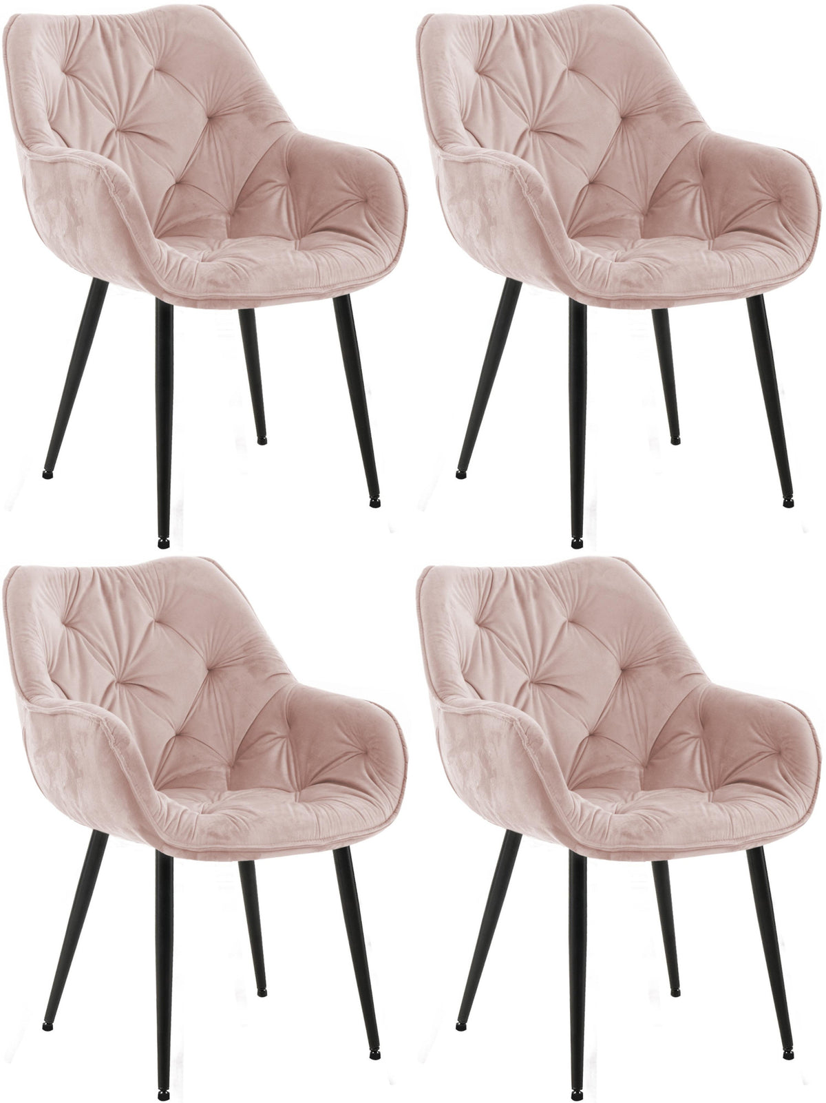 Set van 4 stoelen Tanna fluweel