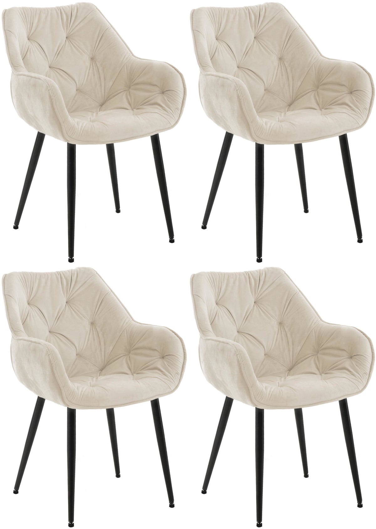 Set van 4 stoelen Tanna fluweel