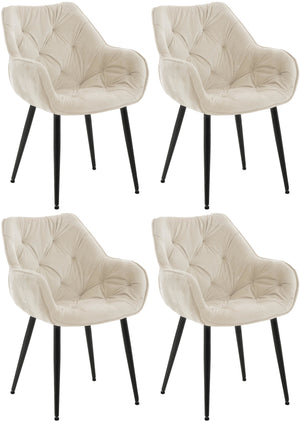 Set van 4 stoelen Tanna fluweel