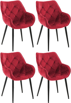Set van 4 stoelen Tanna fluweel