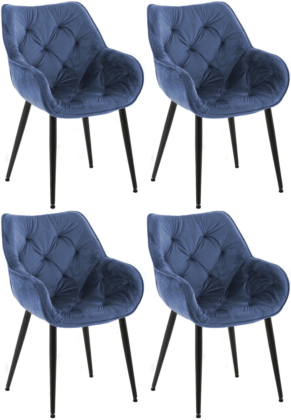 Set van 4 stoelen Tanna fluweel