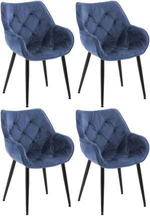 Set van 4 stoelen Tanna fluweel