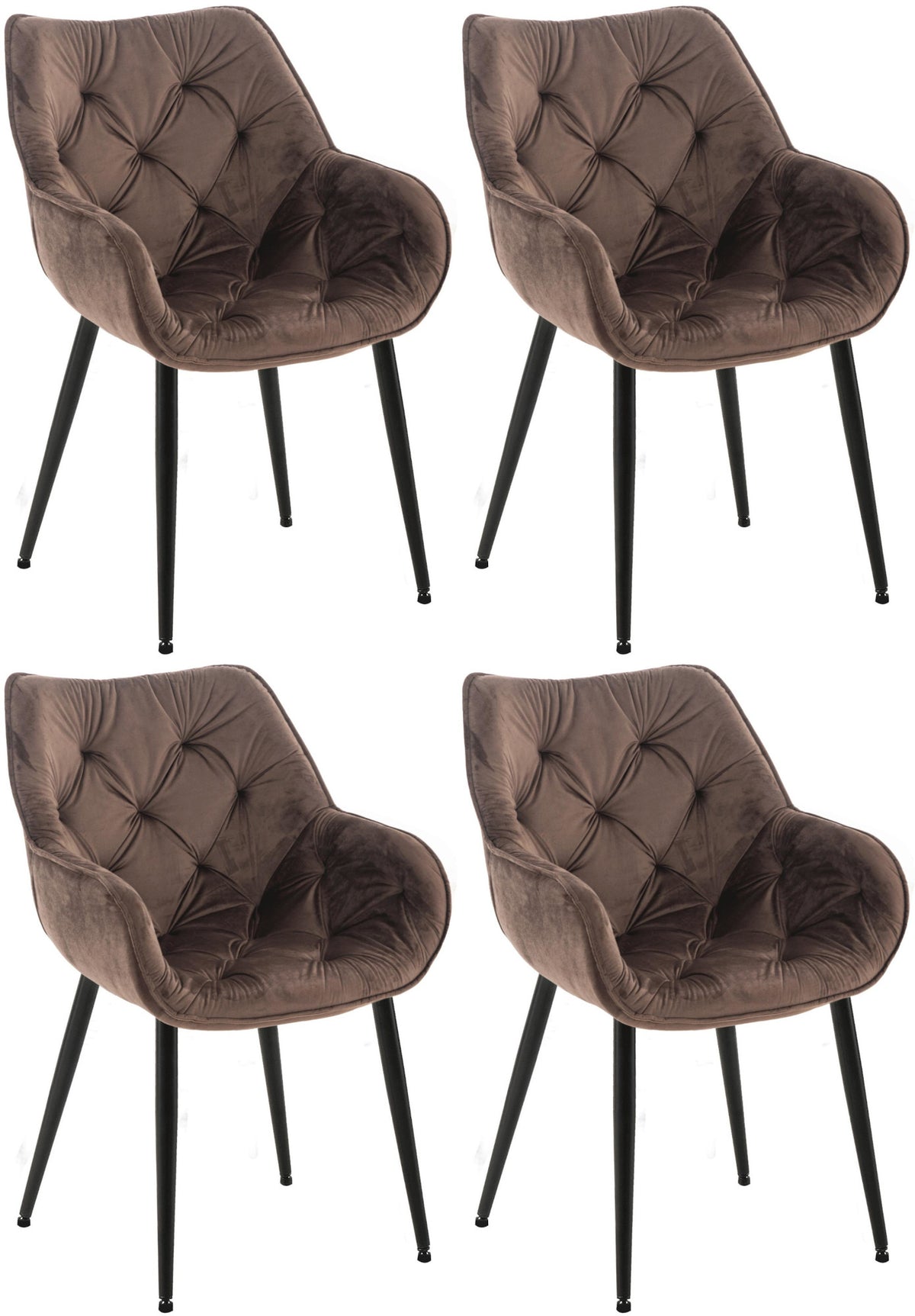 Set van 4 stoelen Tanna fluweel