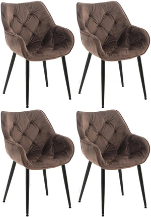 Set van 4 stoelen Tanna fluweel