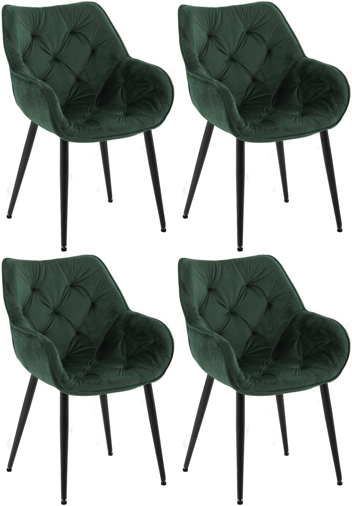 Set van 4 stoelen Tanna fluweel